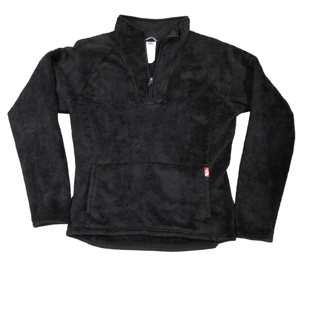 The North Face women’s Medium Black Fuzzy 1/4‎ Zip Fleece Pullover Preowned